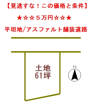 最安値/　土地5万円（榛名）